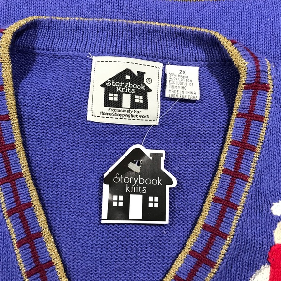 Storybook Knits #1643 Flights of Angels Christmas Cardigan - Women’s 2X NEW - Picture 10 of 11